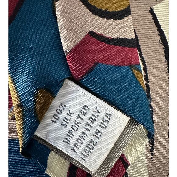 Pattinni Uomo Italian Made Silk Blue Paisley Print Neck Tie - Picture 3 of 3